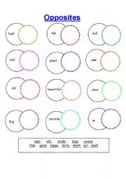 English Worksheet: Opposites