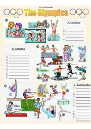 English Worksheet: The Olympics Picture Dictionary 1 - Fill in the Blanks