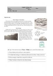 English Worksheet: Environmental test