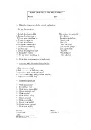 English worksheet: present simple To Be