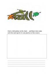 English worksheet: seasons and activities