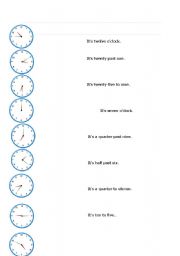 English worksheet: the time