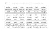 English Worksheet: Past Participle Bingo