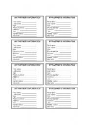 English Worksheet: Personal Information