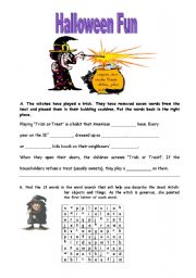 English Worksheet: Halloween Fun