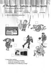 English Worksheet: Pictionary - Leisure Activities