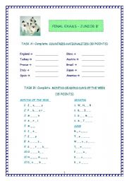 English Worksheet: FINAL VOCABULARY JUNIOR