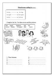English Worksheet: numers and plural forms