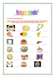 English Worksheet: breakfast