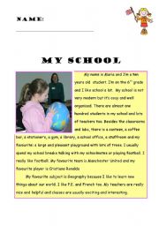 English Worksheet: My school