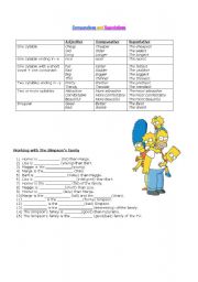 English Worksheet: Comparatives and Superlatives with The Simpsons