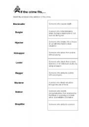 English Worksheet: If The Crime Fits,... 