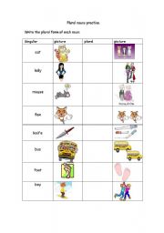 English Worksheet: Plural nouns practice