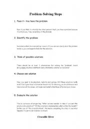 English Worksheet: Problem solving