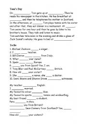 English Worksheet: Toms Day