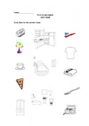 English Worksheet: Rooms and Things