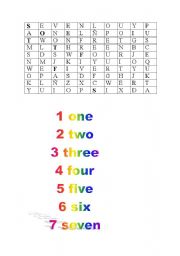 English worksheet: Number cross word