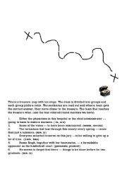 English worksheet: Treasure map!!! PREPS