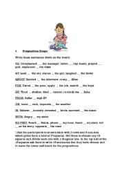 English Worksheet: Preposition Bingo
