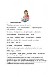 English worksheet: Preposition Bingo