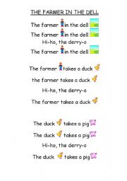 English worksheet: the farmer in the dell