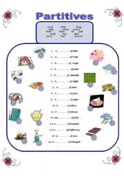 English Worksheet: Partitives