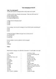 English Worksheet: Texting for all