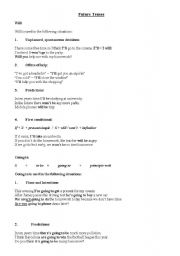 English Worksheet: Future Tenses