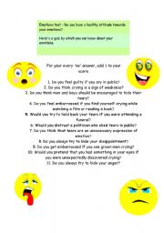 English Worksheet: Emotions Test
