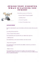 English Worksheet: Stress Test