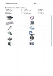 English Worksheet: computer hardware