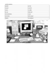 English Worksheet: computer hardware