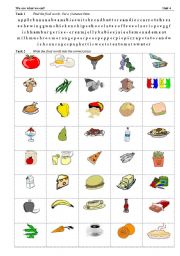 English Worksheet: food - spelling