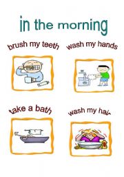 English Worksheet: morning activities