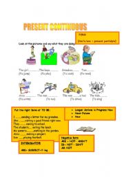 English Worksheet: present continuous