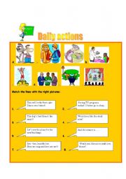 English Worksheet: daily actions