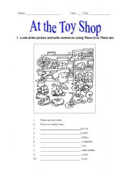 English Worksheet: At  the Toy Shop