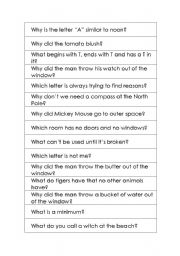 English Worksheet: Riddles