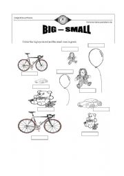 English worksheet: big small