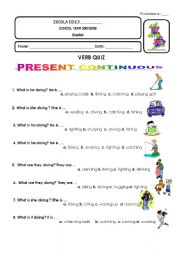 English Worksheet: Verb Quiz