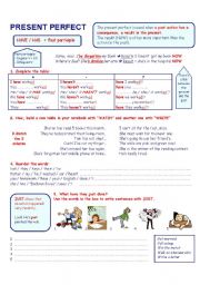 English Worksheet: Present perfect