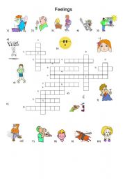 English Worksheet: crosswords feeling adjecttives