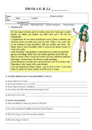 English Worksheet: Test 6th year 