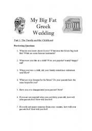 English Worksheet: My Big Fat Greek Wedding Part A