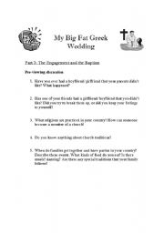 English Worksheet: My Big Fat Greek Wedding Part B