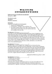 English Worksheet: Writing Essay Introductions