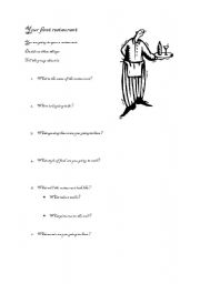 English Worksheet: Creating your first restaurant