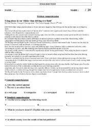 English Worksheet: Written comprehension