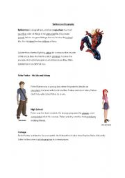 English Worksheet: Spiderman Biography