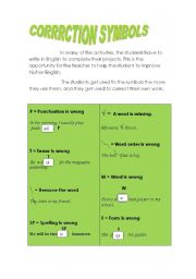 English Worksheet: Correction Symbols